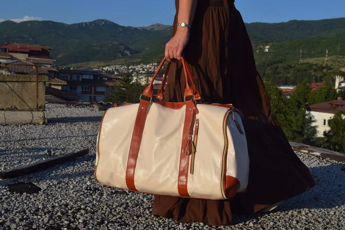 "Elegant white travel bag"